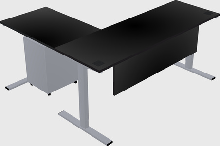 Sit-to-stand l-shaped desk