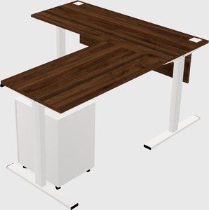 Sit-to-stand l-shaped desk