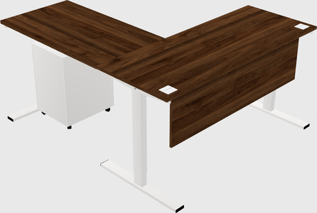 Sit-to-stand l-shaped desk