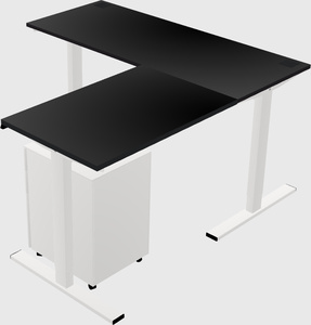 Sit-to-stand l-shaped desk