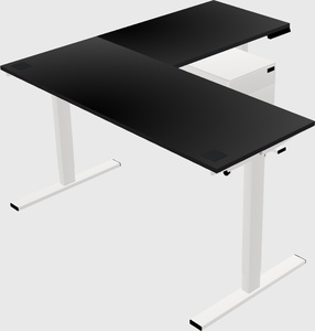 Sit-to-stand l-shaped desk