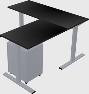 Sit-to-stand l-shaped desk