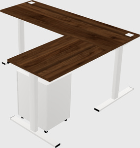 Sit-to-stand l-shaped desk
