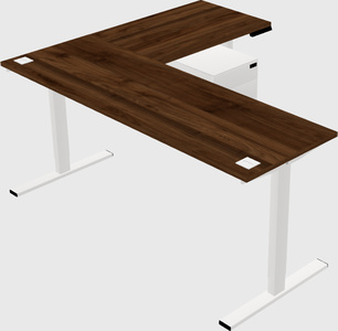 Sit-to-stand l-shaped desk