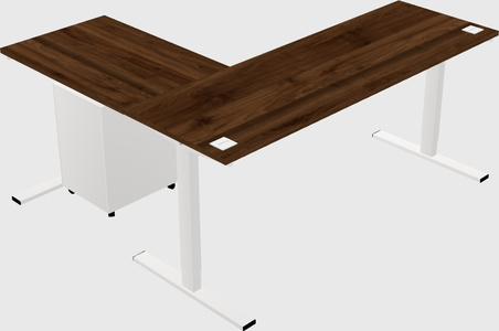 Sit-to-stand l-shaped desk