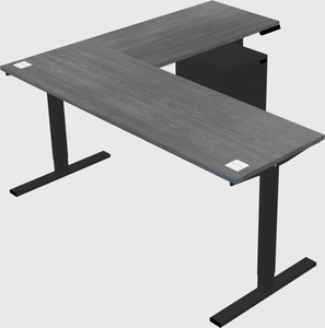 Sit-to-stand l-shaped desk
