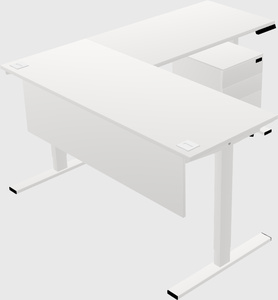 Sit-to-stand l-shaped desk