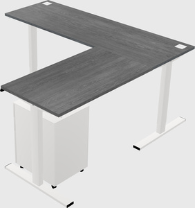 Sit-to-stand l-shaped desk