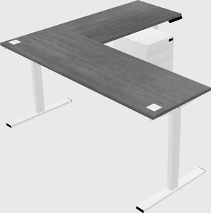 Sit-to-stand l-shaped desk