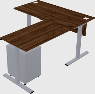 Sit-to-stand l-shaped desk