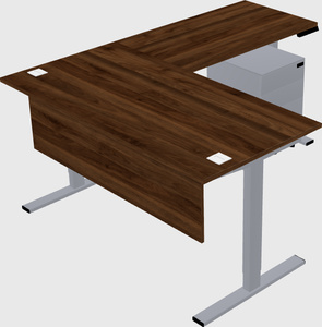Sit-to-stand l-shaped desk