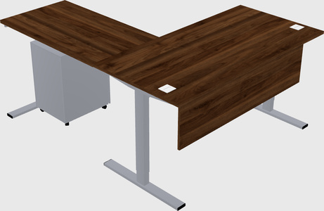 Sit-to-stand l-shaped desk