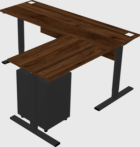 Sit-to-stand l-shaped desk