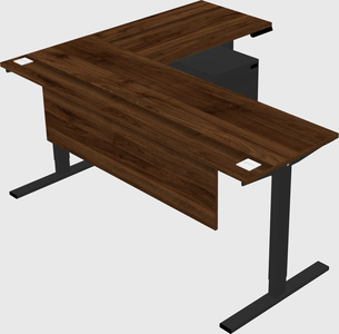 Sit-to-stand l-shaped desk