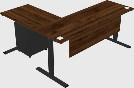 Sit-to-stand l-shaped desk