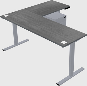 Sit-to-stand l-shaped desk