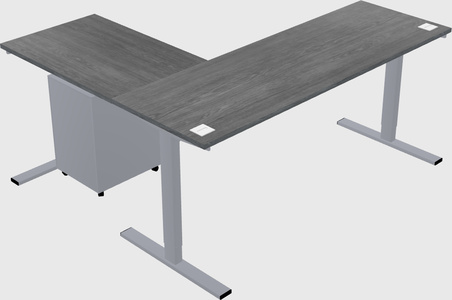 Sit-to-stand l-shaped desk