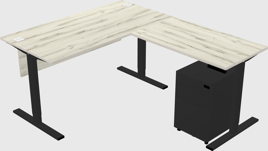 Sit-to-stand L-shaped Desk