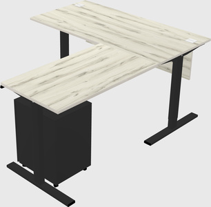 Sit-to-stand l-shaped desk