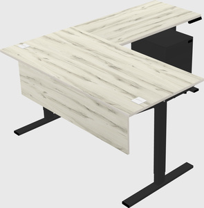Sit-to-stand l-shaped desk