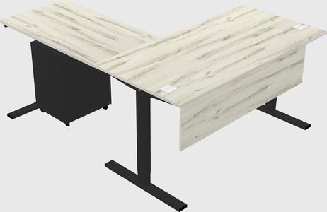 Sit-to-stand l-shaped desk