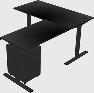 Sit-to-stand l-shaped desk