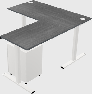 Sit-to-stand l-shaped desk