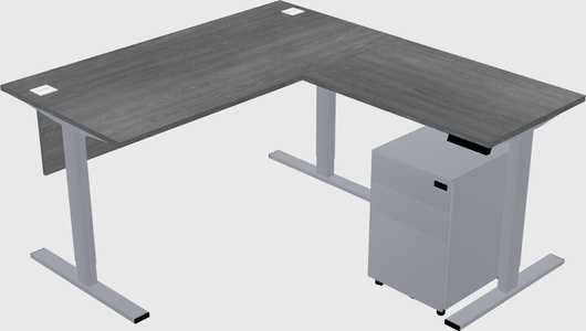 Sit-to-stand l-shaped desk