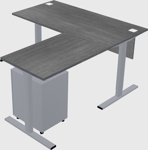 Sit-to-stand l-shaped desk