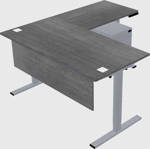 Sit-to-stand l-shaped desk