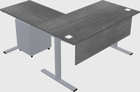 Sit-to-stand l-shaped desk