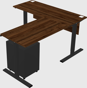 Sit-to-stand l-shaped desk