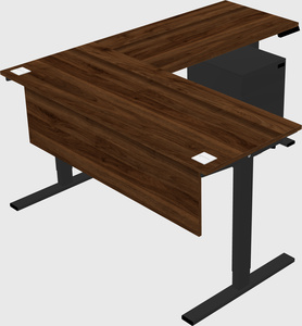 Sit-to-stand l-shaped desk