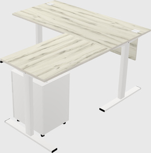 Sit-to-stand l-shaped desk
