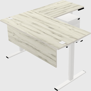 Sit-to-stand l-shaped desk