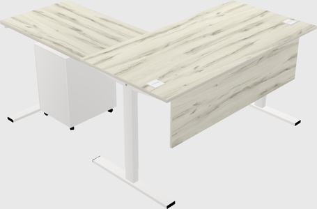 Sit-to-stand l-shaped desk