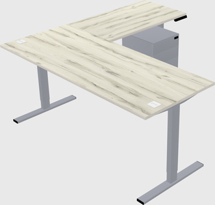 Sit-to-stand l-shaped desk