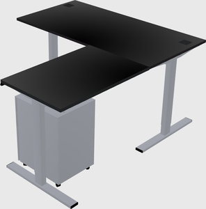 Sit-to-stand l-shaped desk