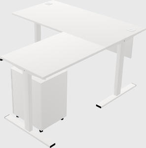 Sit-to-stand l-shaped desk