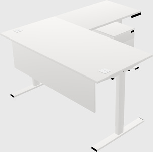 Sit-to-stand l-shaped desk