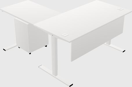 Sit-to-stand l-shaped desk