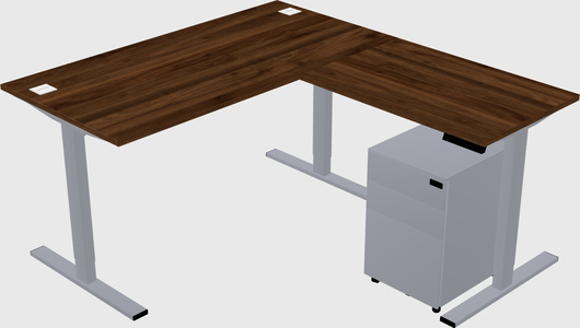 Sit-to-stand l-shaped desk