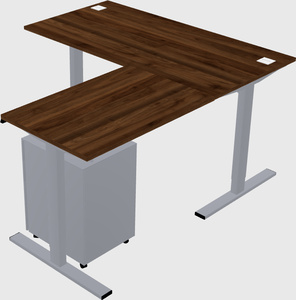 Sit-to-stand l-shaped desk