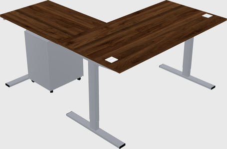 Sit-to-stand l-shaped desk