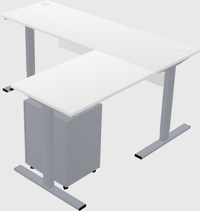 Sit-to-stand l-shaped desk