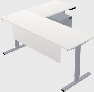 Sit-to-stand l-shaped desk