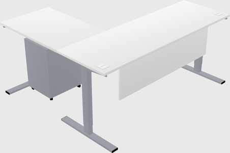 Sit-to-stand l-shaped desk