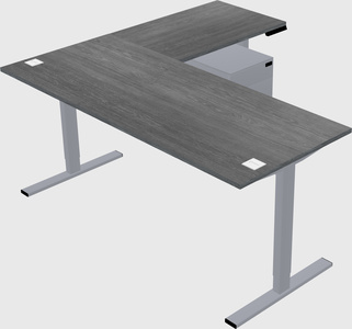 Sit-to-stand l-shaped desk