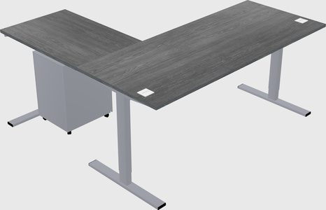 Sit-to-stand l-shaped desk