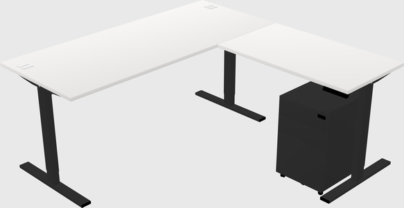 Sit-to-stand L-shaped Desk